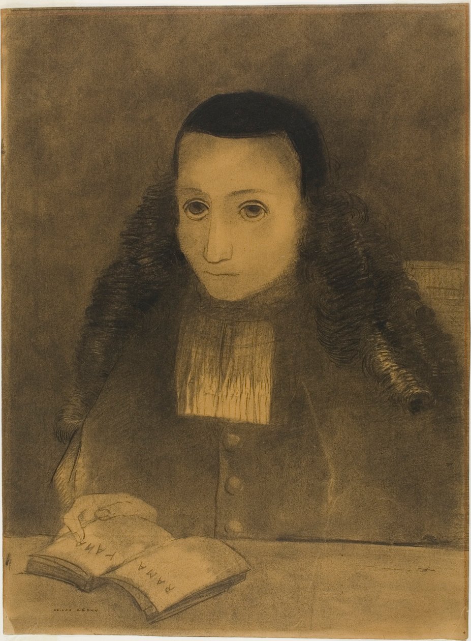 读《罗摩衍那》的小方丈 作者 奥迪隆·雷顿（Odilon Redon）