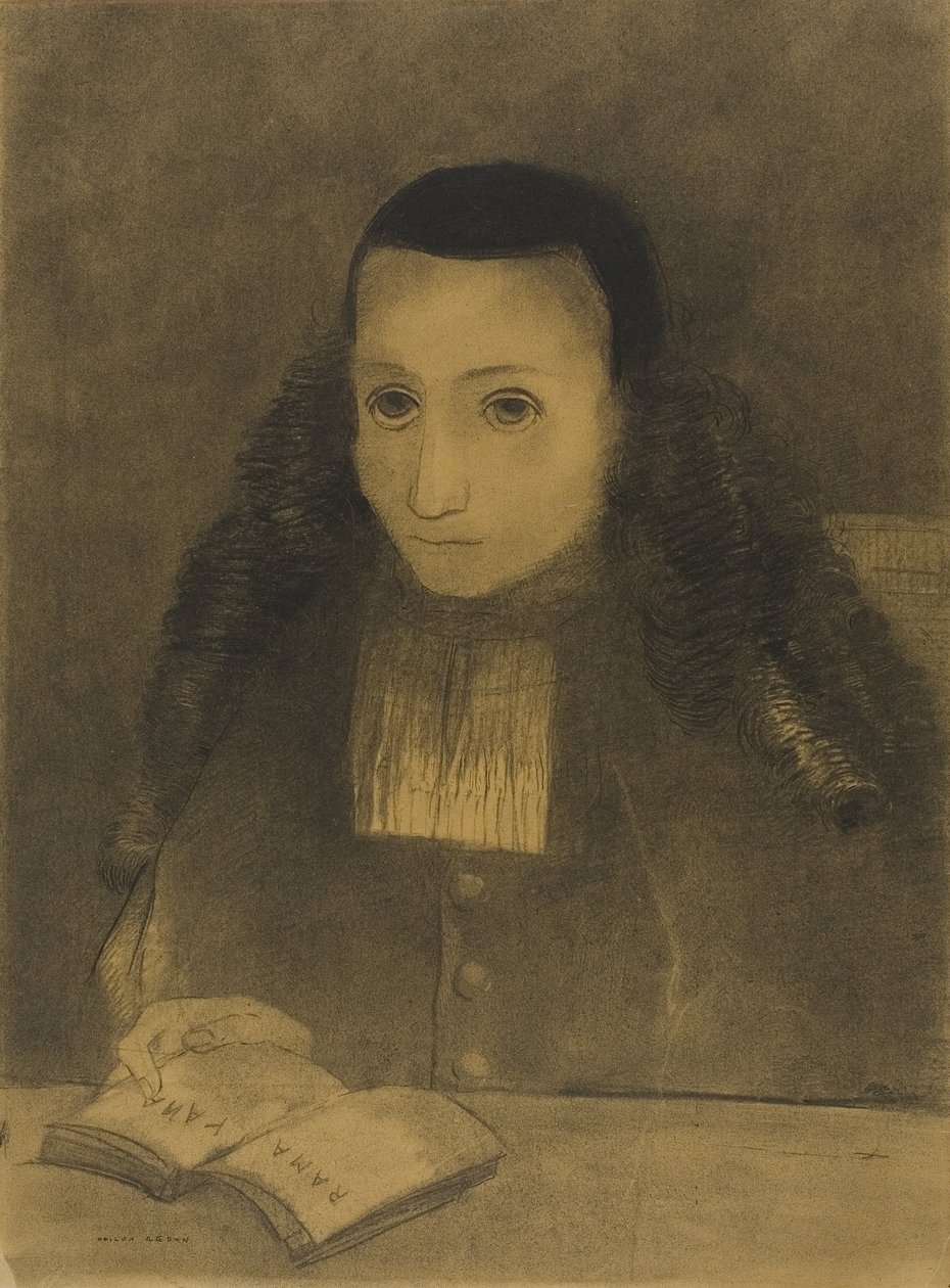 小方丈读罗摩衍那，1883年 作者 奥迪隆·雷顿（Odilon Redon）