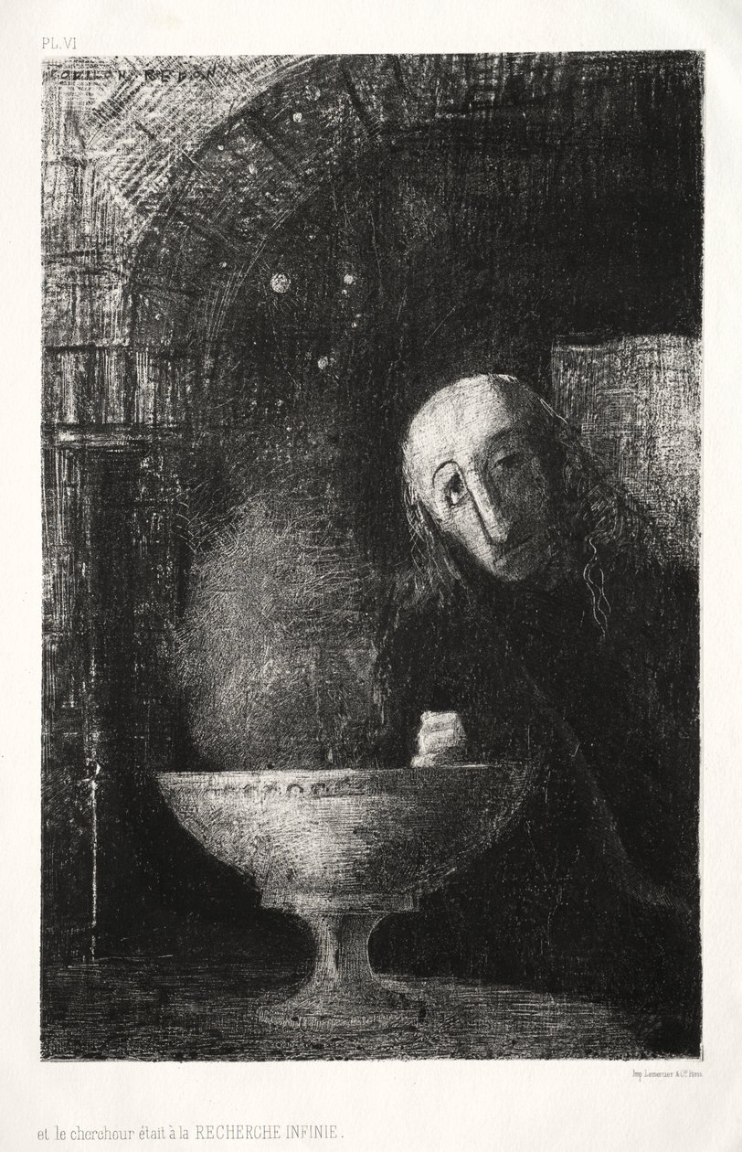 夜晚：搜寻者参与了1886年的无限搜寻。 作者 奥迪隆·雷顿（Odilon Redon）