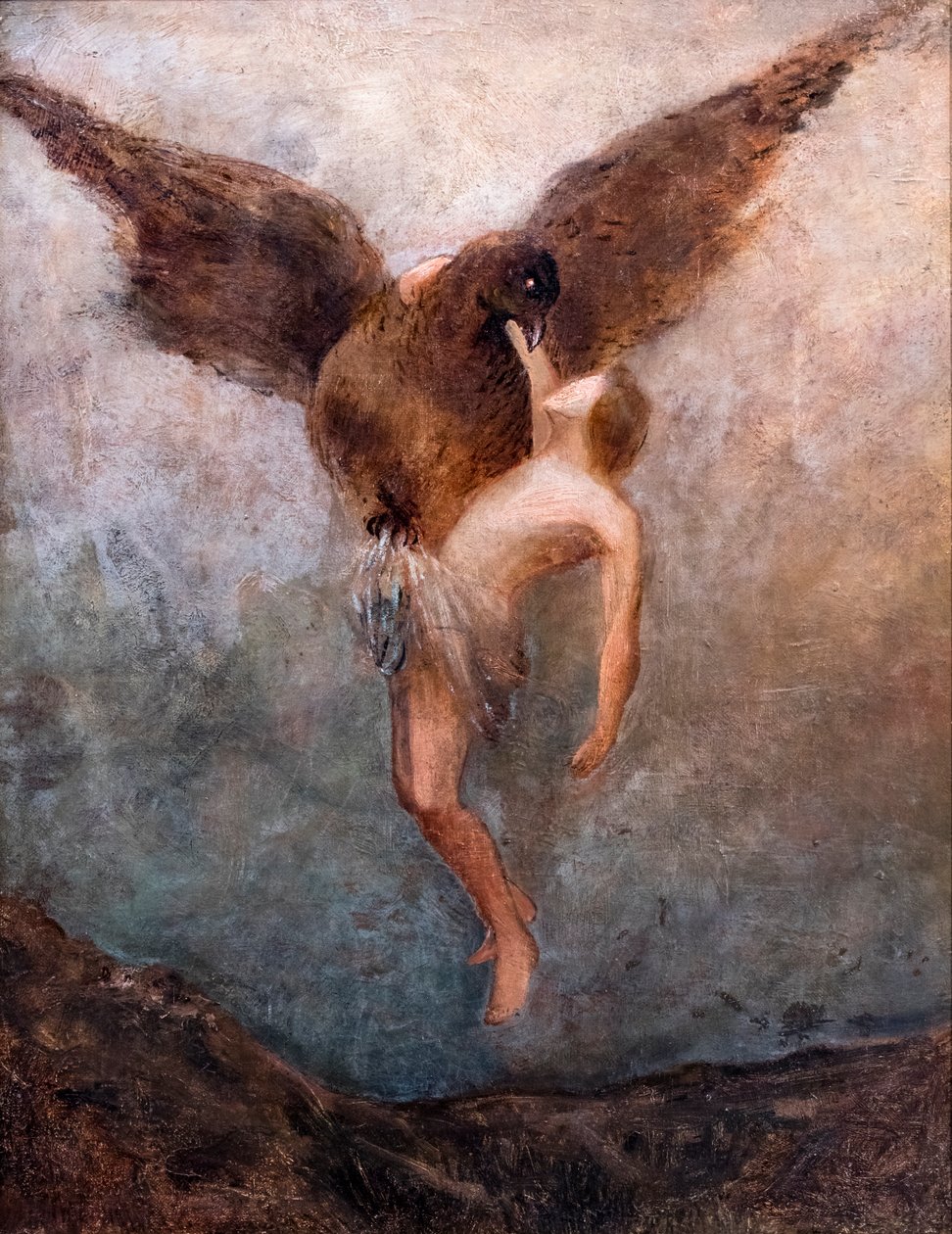 强暴甘尼德》，约 1910 年（布面油画） 作者 奥迪隆·雷顿（Odilon Redon）