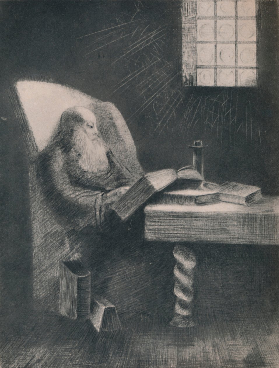 The Reader，c.1892，1946年 作者 奥迪隆·雷顿（Odilon Redon）
