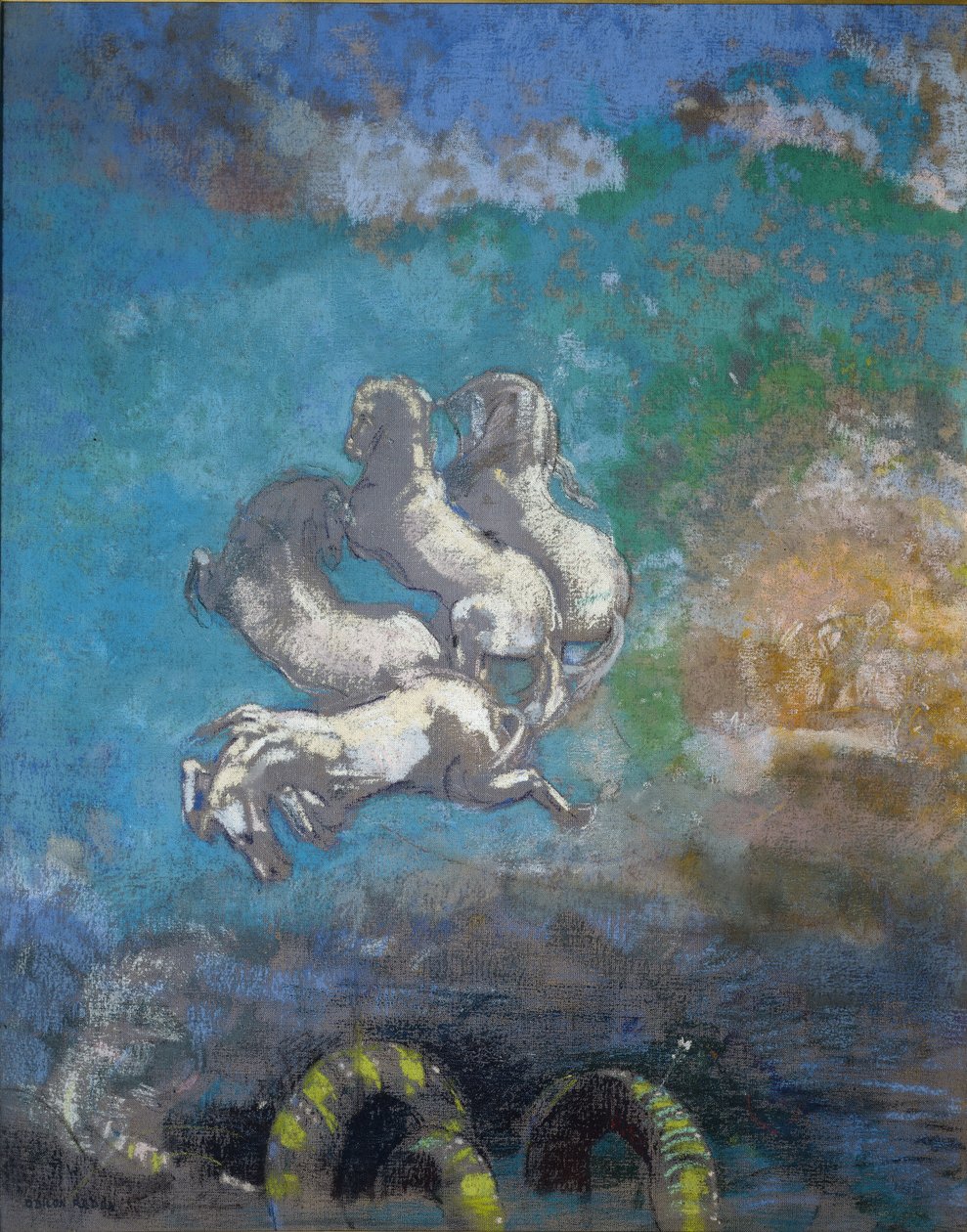 阿波罗的战车--粉彩画 作者 奥迪隆·雷顿（Odilon Redon）