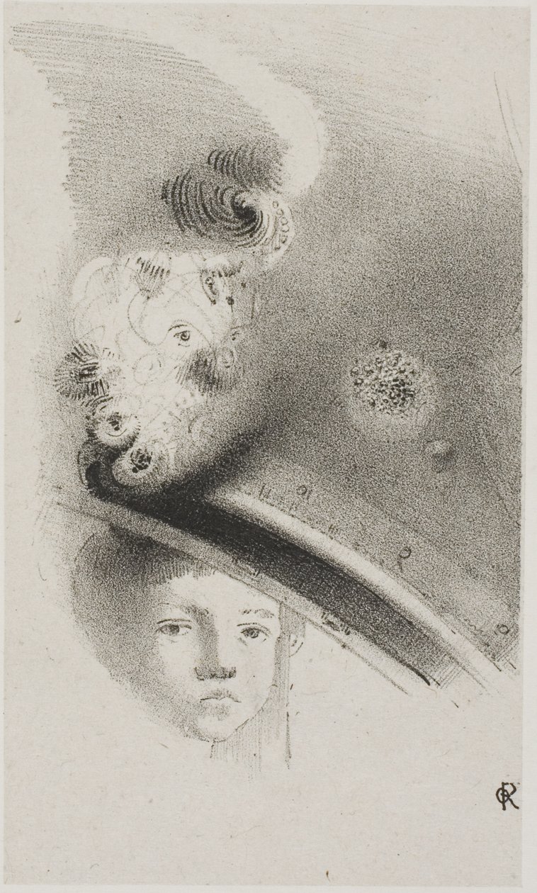 无题试验石版画 作者 奥迪隆·雷顿（Odilon Redon）