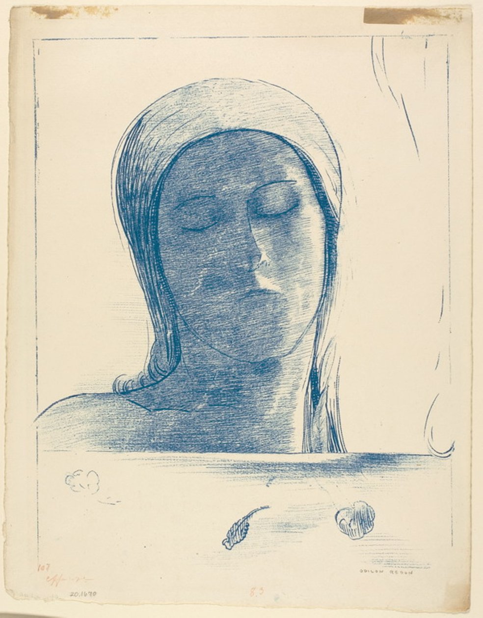 闭上眼睛 作者 奥迪隆·雷顿（Odilon Redon）