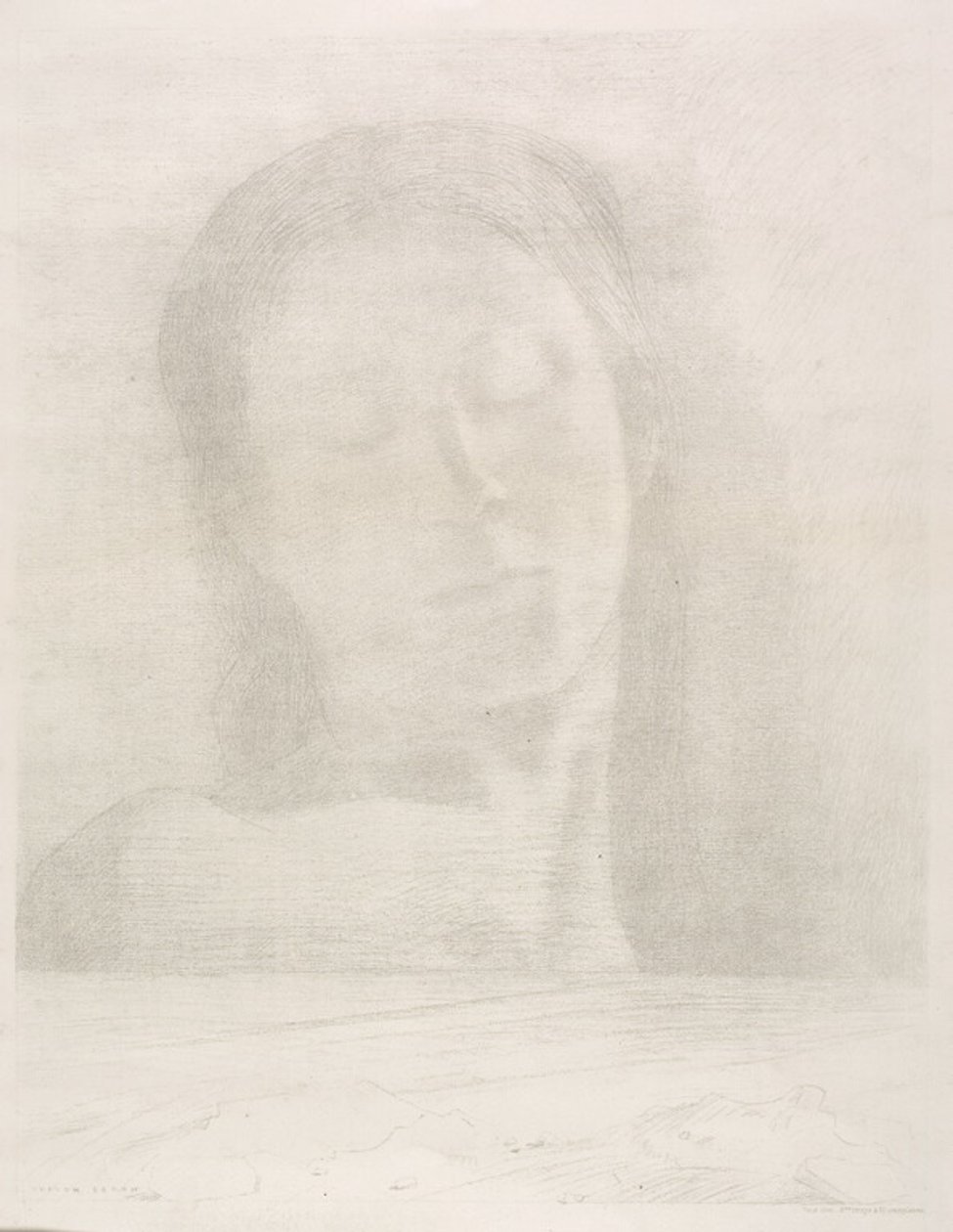 闭上眼睛 作者 奥迪隆·雷顿（Odilon Redon）