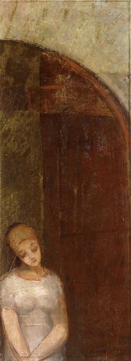 拱下的年轻女子；拱下的年轻女子，约1886年 作者 奥迪隆·雷顿（Odilon Redon）