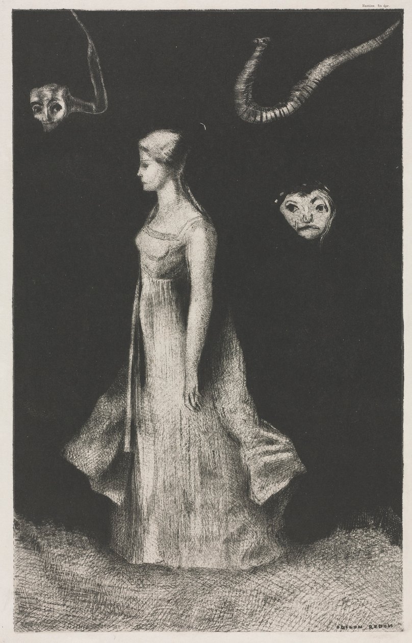 迷恋，1894年。 作者 Odilon Redon 打印机：Monrocq