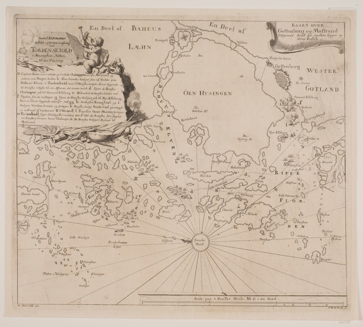 1719 年 Tordenskjold 袭击 Gammel Elfborg 作者 奥德瓦尔特·赫尔莫特·德·洛德