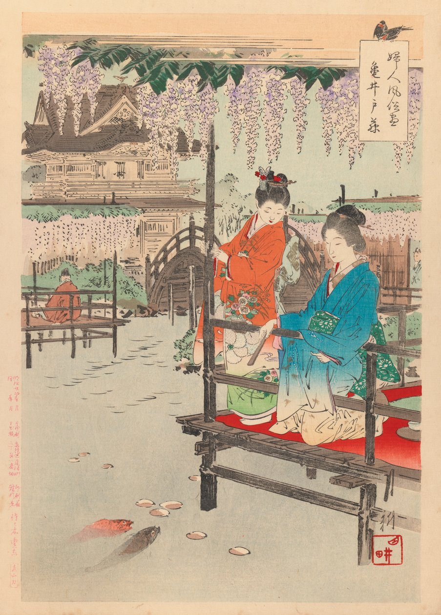 1891-92系列Womans Customs and Manners打印（木版画） 作者 绪方壁虎