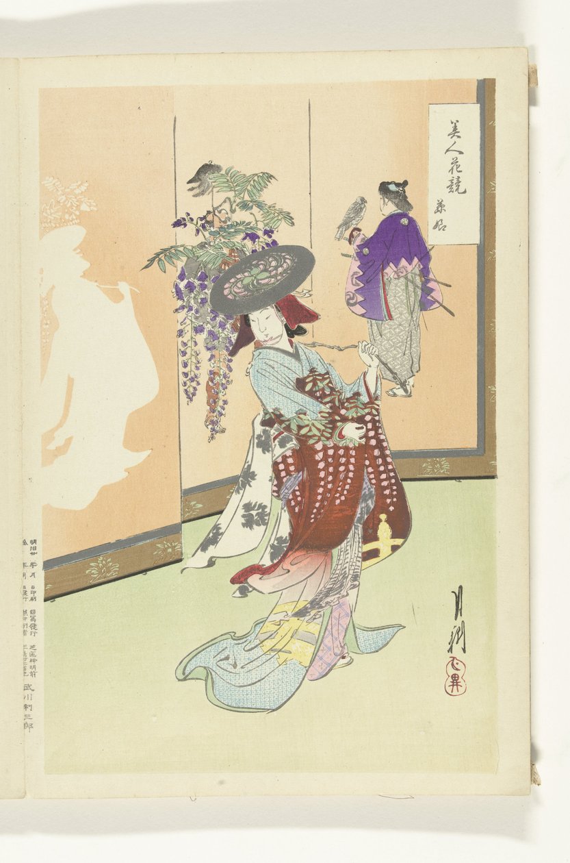 跳舞的女人
美人与花的比较（系列标题）
美人与花的比较（系列名称，附在实物上） 作者 绪方壁虎