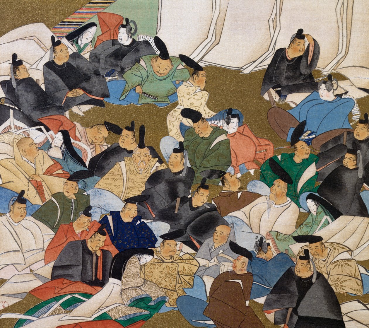 36 位诗人，日本江户时代绪方光林（1658-1716）的纸本绘画 作者 绪方光琳