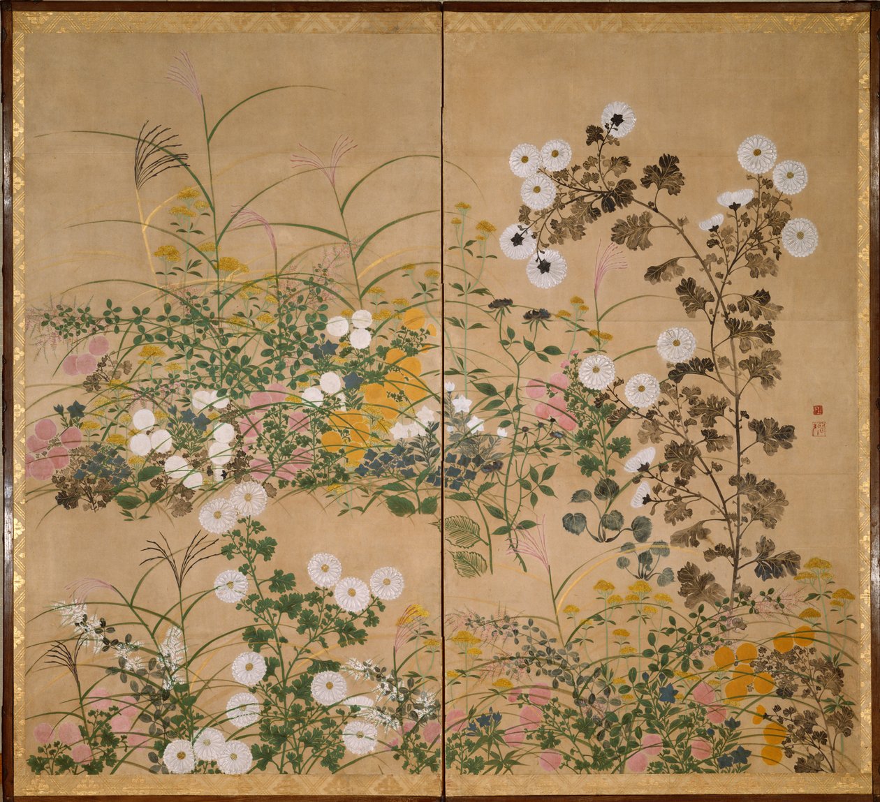 18世纪秋天的开花植物 作者 绪方光琳