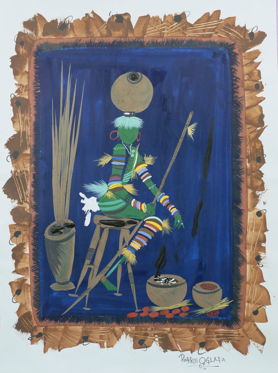 2008年Attired Trader（纸上的丙烯酸和水粉） 作者 Oglafa Ebitari Perrin