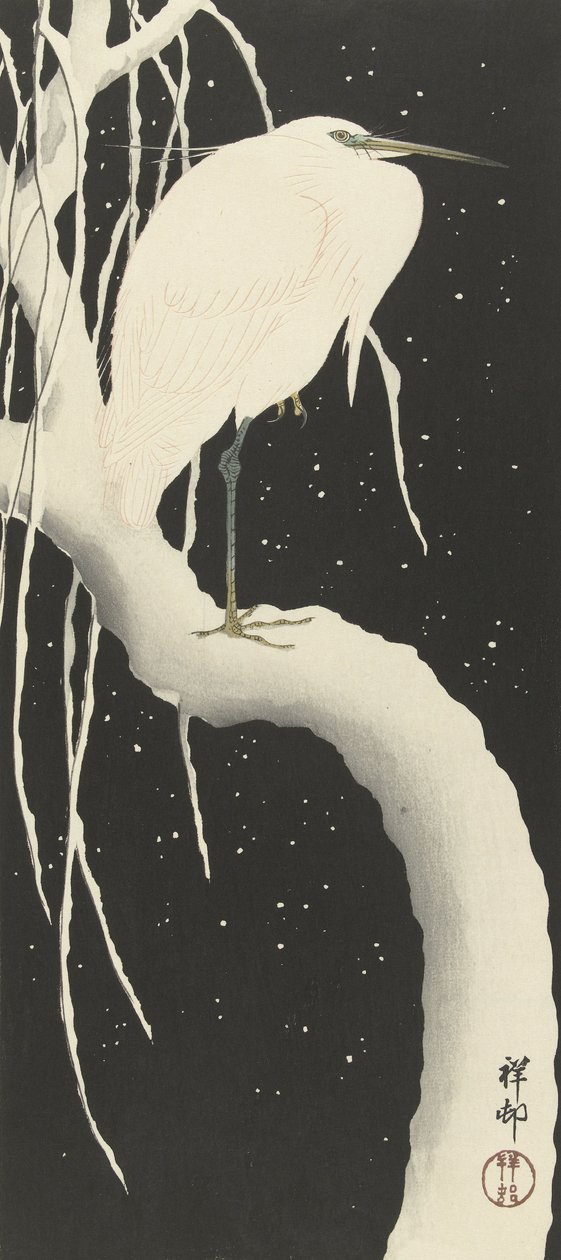 白鹭在雪中，1925-1936 作者 大原功臣