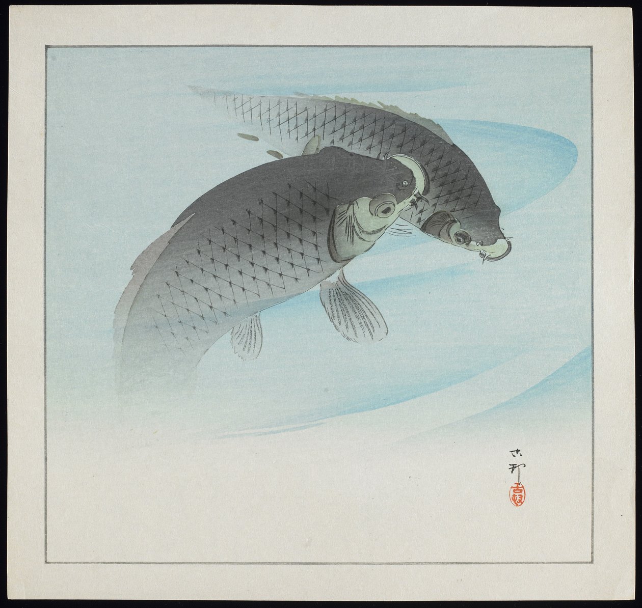 两鲤鱼，1912年以前 作者 大原功臣