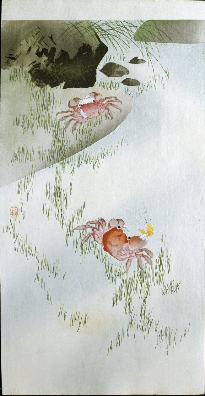 两只红蟹，1905年 作者 大原功臣