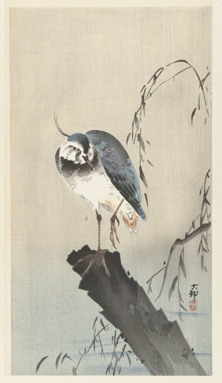 树桩上的杓鹬 作者 大原功臣