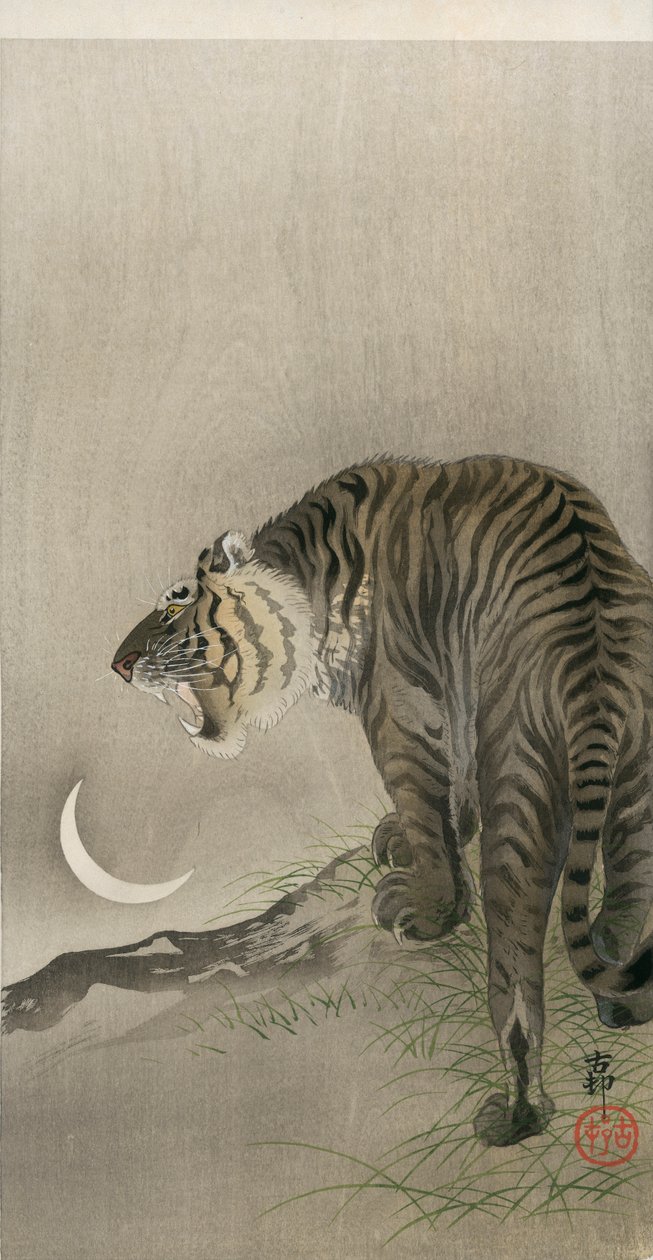 咆哮的老虎和新月 作者 大原功臣