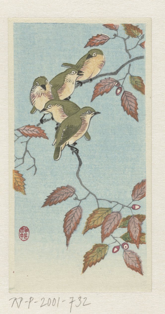 树枝上的小鸟 作者 大原功臣