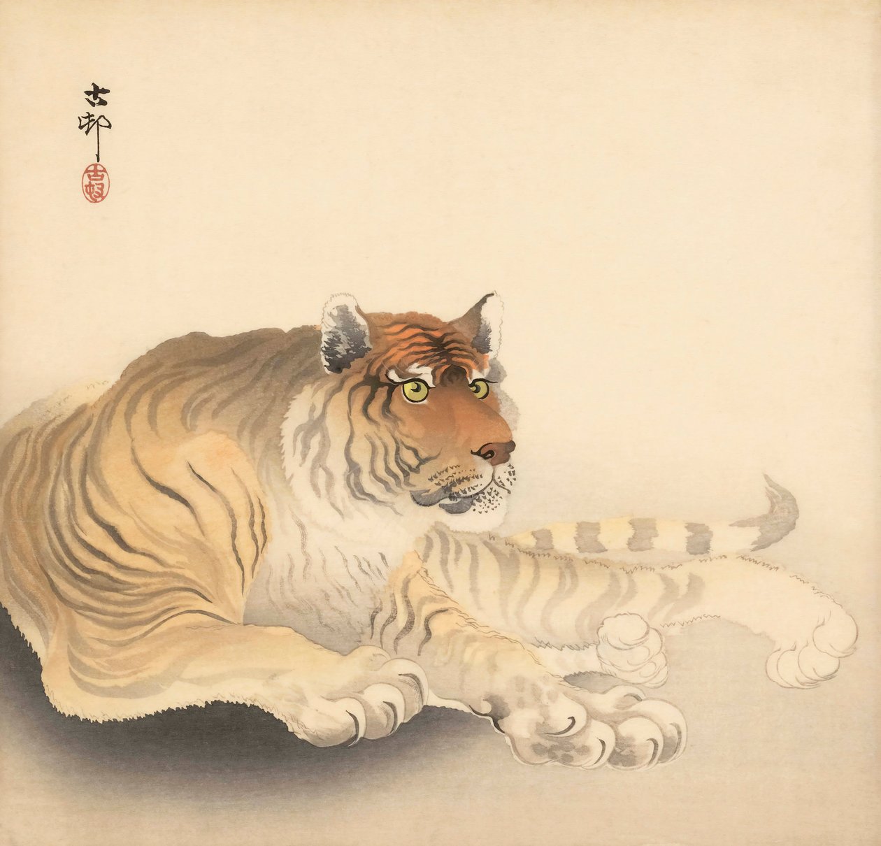 老虎，20 世纪（日本版画） 作者 大原功臣