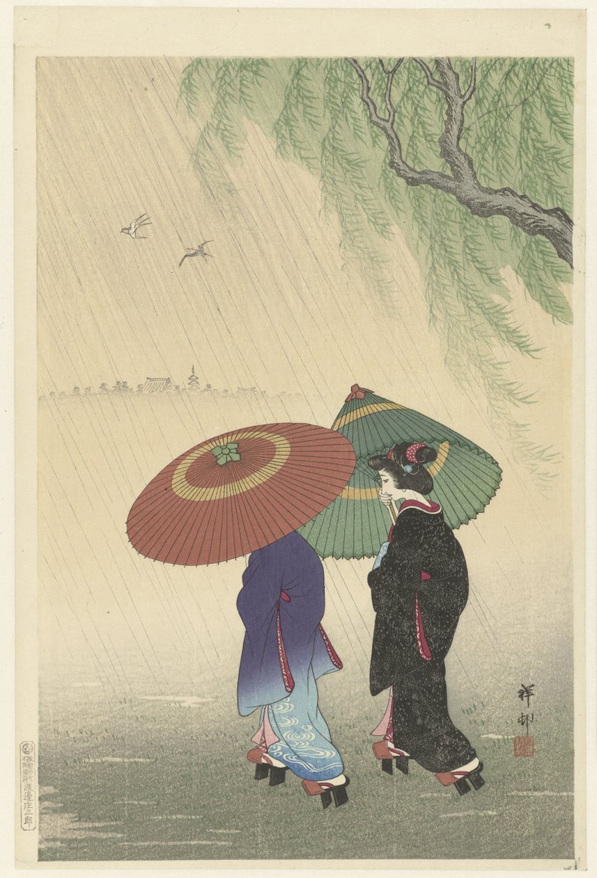 雨中的两个女人 作者 大原功臣