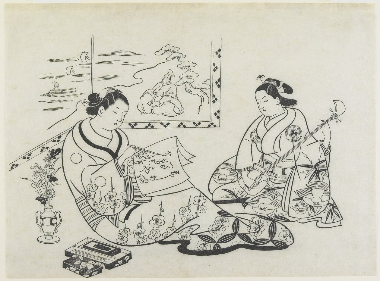 （Mage of Matsukaze和Murasame），c.1704-1706 作者 奥村昌信