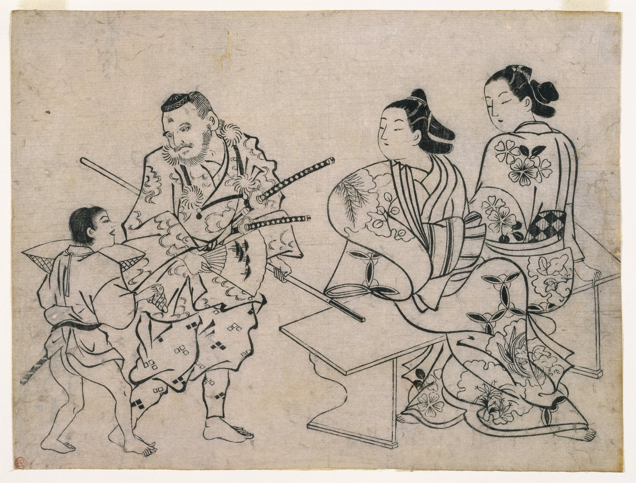 Sumizuir-e，c.1710（彩色木版画） 作者 奥村昌信