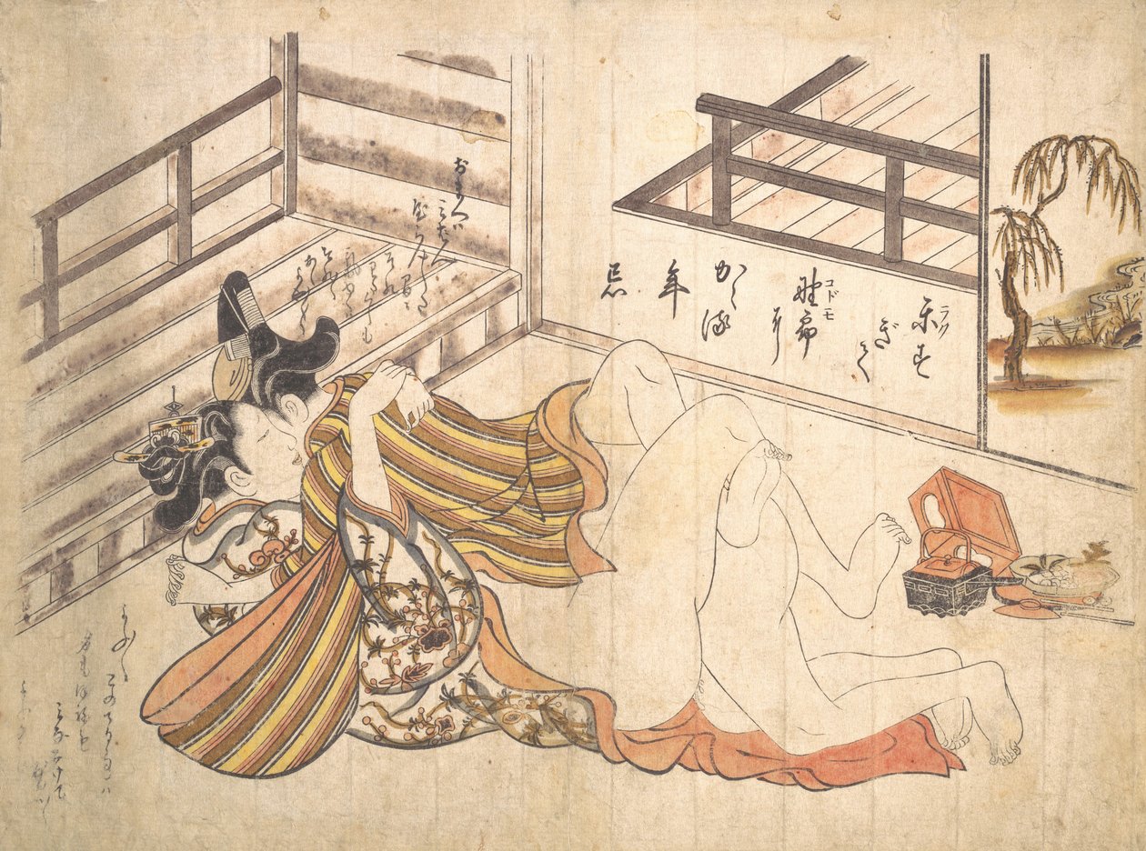 卧室场景，约1739年，约1739年。 作者 奥村昌信