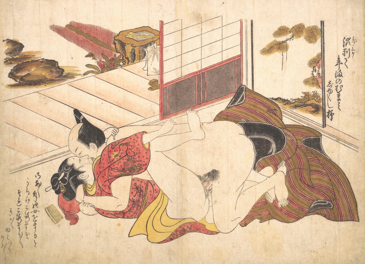 卧室场景，约1739年，约1739年。 作者 奥村昌信