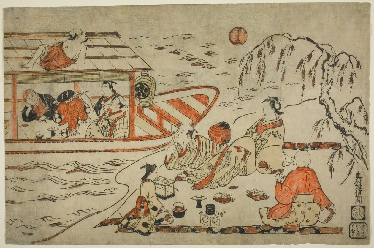 夏夜纳凉 作者 奥村昌信