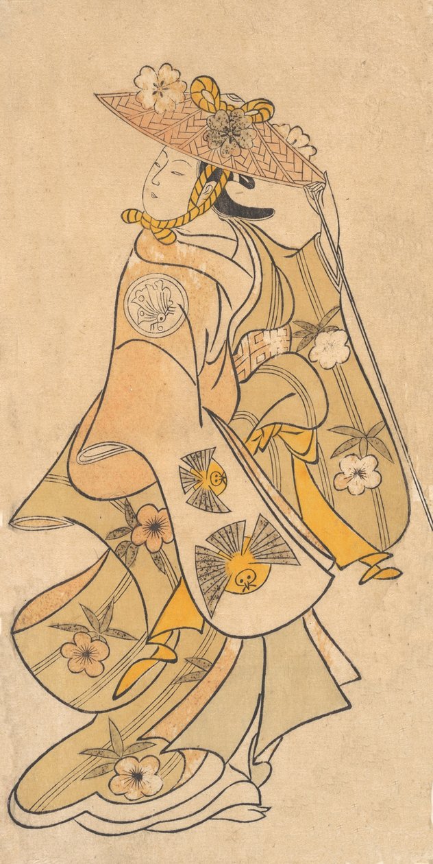 演员Sanjo Kantaro 1697-1763作为一个女人，约1730年，约1730年。 作者 奥村俊信