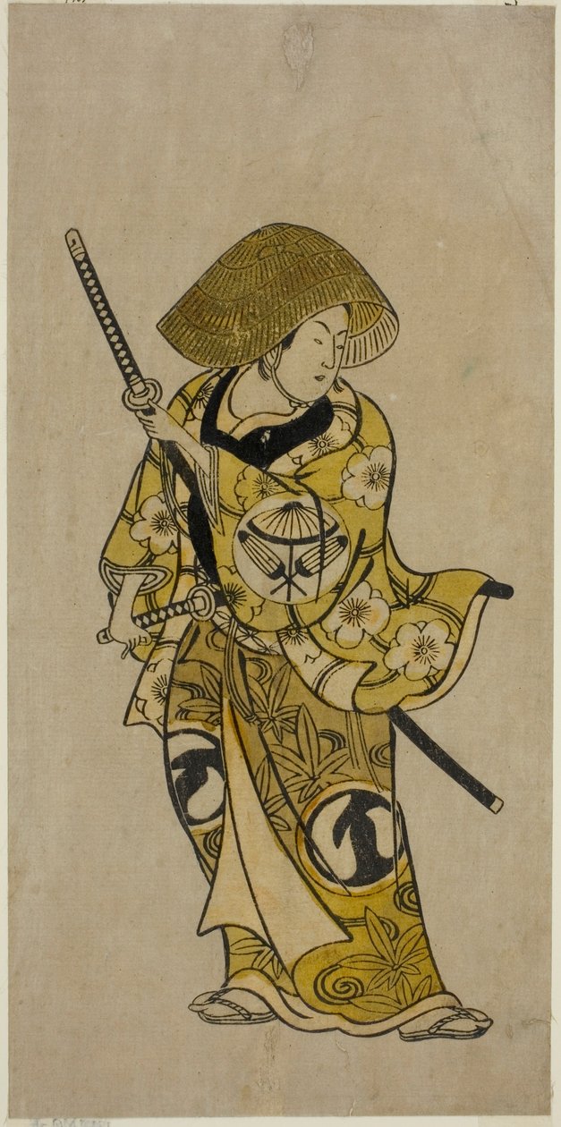 1731 年正月在中村剧场上演的话剧《名古屋京成福木》中饰演名古屋小山座的演员泽村龟三郎 作者 奥村俊信