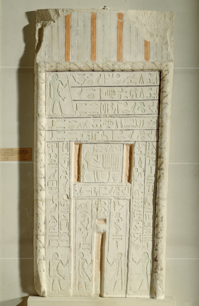 Sheshi的假门，c.2300-2200 BC（彩绘石灰石） 作者 埃及古王国