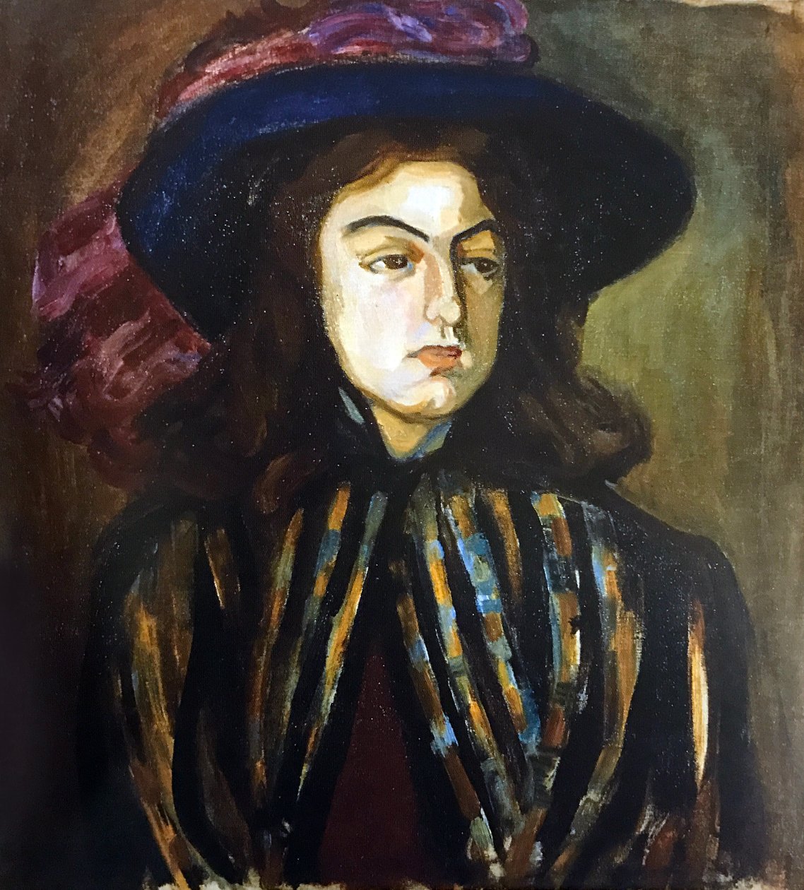 女性肖像 作者 奥尔加·罗扎诺娃（Olga Rozanova）