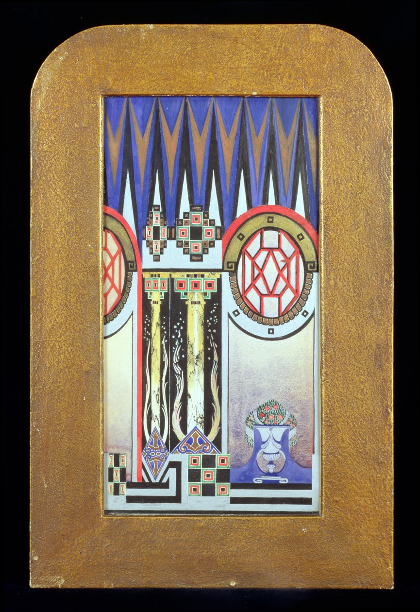 落幕设计，c.1930（wc，水粉和金属漆） 作者 奥利弗·珀西·伯纳德（Oliver Percy Bernard）