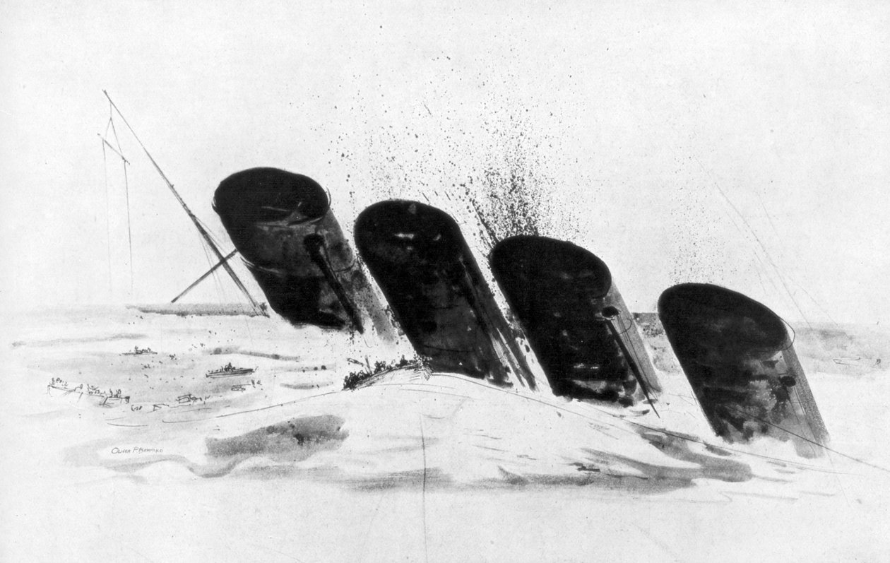 1915年5月7日，RMS路西塔尼亚号沉没 作者 奥利弗·珀西·伯纳德（Oliver Percy Bernard）