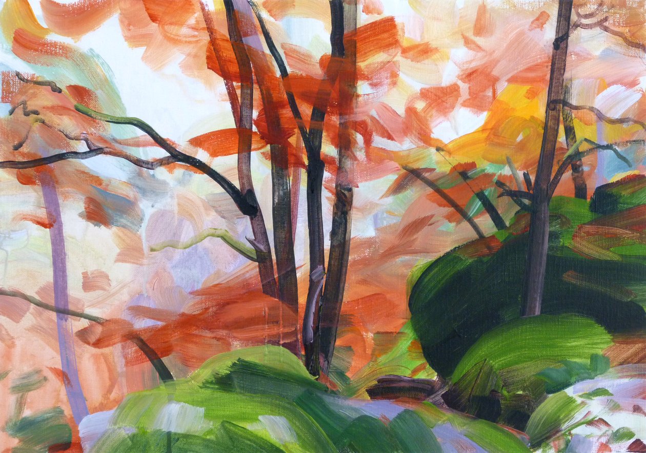 Forêt34,2018（布面丙烯） 作者 奥利维尔·莫雷尔（Olivier Morel）