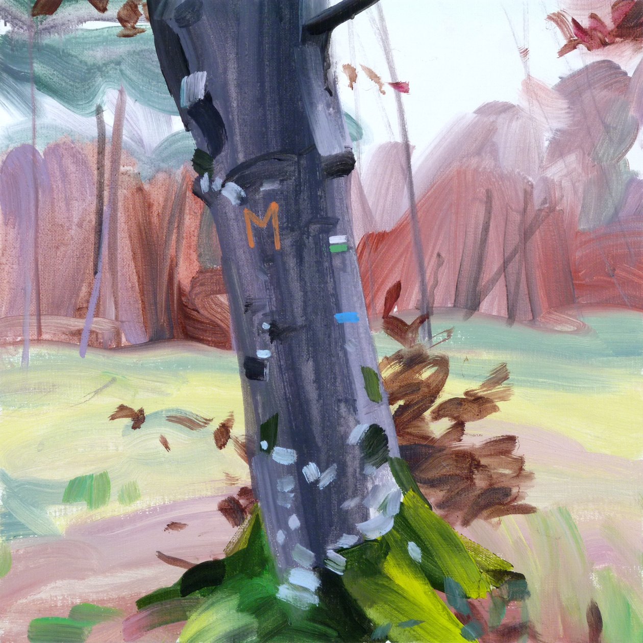 Forêt38，2018（布面丙烯） 作者 奥利维尔·莫雷尔（Olivier Morel）