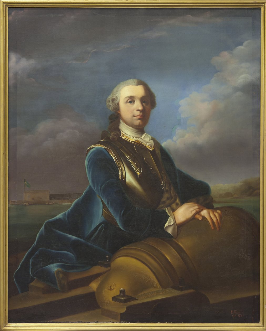 Comte Augustin Ehrensvard, officier et architecte militaire suedois - Portrait of Augustin Ehrensvaerd (1710-1772), by Arenius, Olof (1700-1766). Oil on canvas. Dimension : 138x112 cm. Nationalmuseum Stockholm 作者 奥洛夫·阿雷纽斯（Olof Arenius）