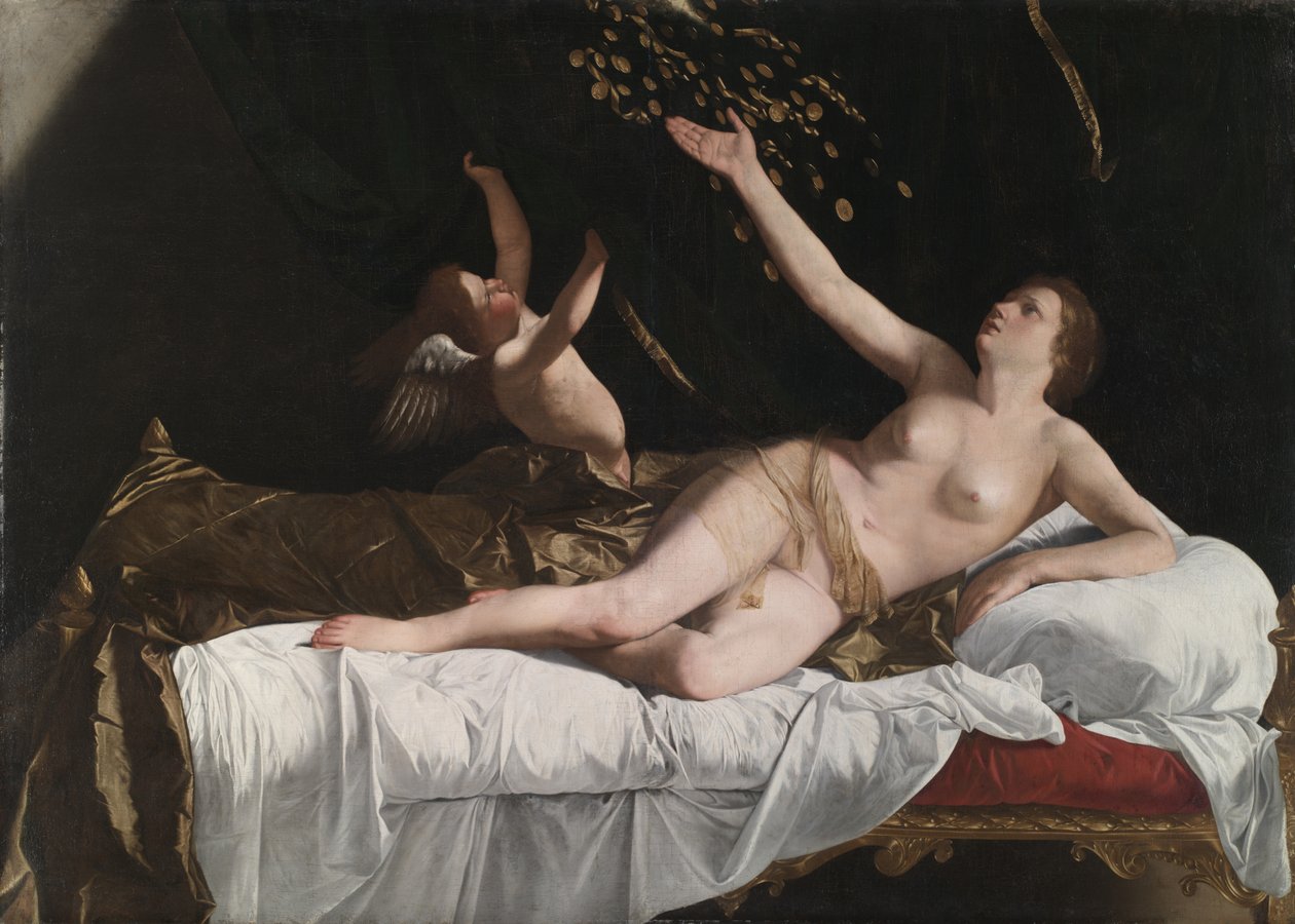 达纳（Danae），约1623年 作者 奥拉齐奥·真蒂莱斯基
