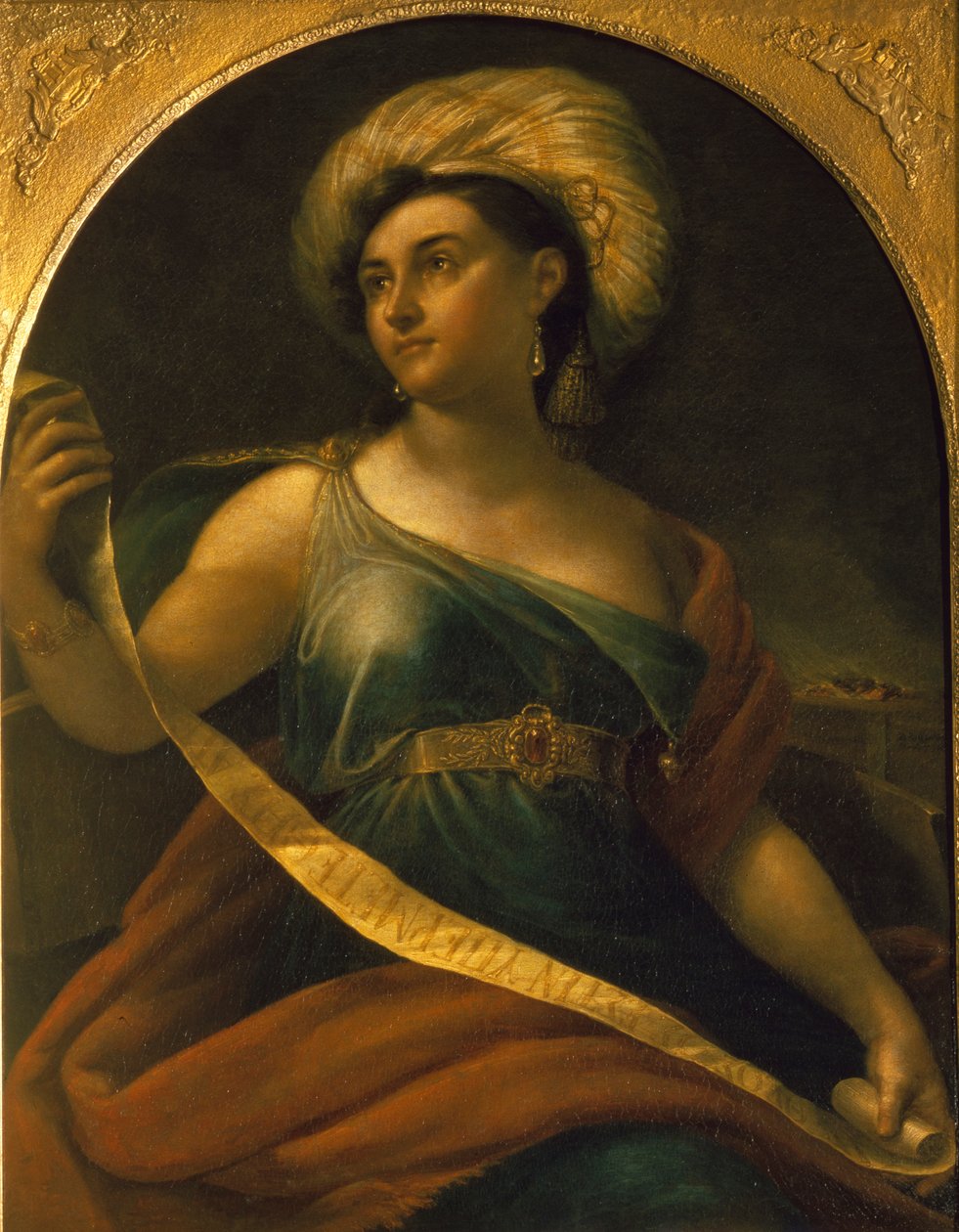 女演员叶卡捷琳娜·塞米诺诺娃（Ekaterina Semyonova）的肖像1786-1849，饰Delphic Sibyl，1828年 作者 奥雷斯特·阿达莫维奇·基普伦斯基