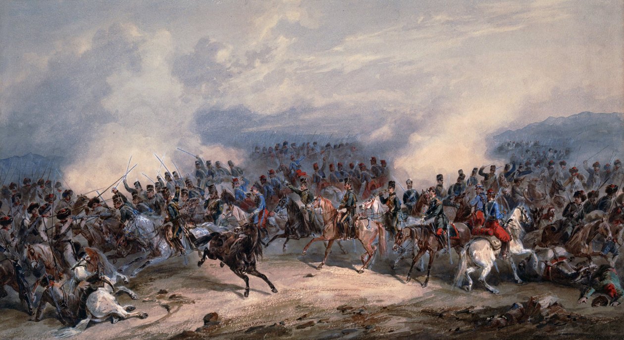 1855年8月16日在Chernaya河战役中的骑兵和查瑟尔人 作者 奥兰多·诺里