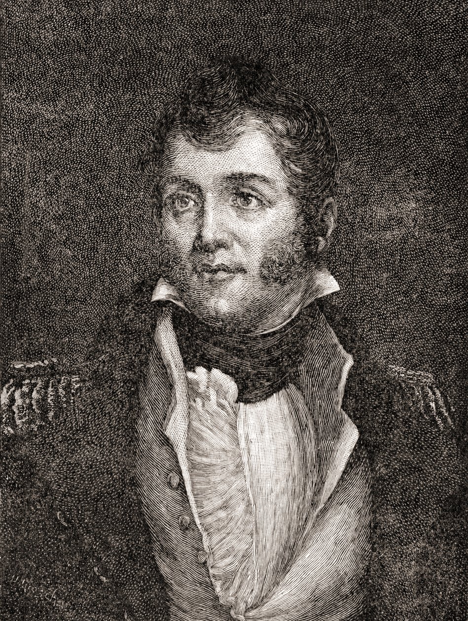 美国海军准将Oliver Hazard Perry，来自“我们国家的历史”，1905年出版（木版画） 作者 奥斯卡·爱德华·格罗许