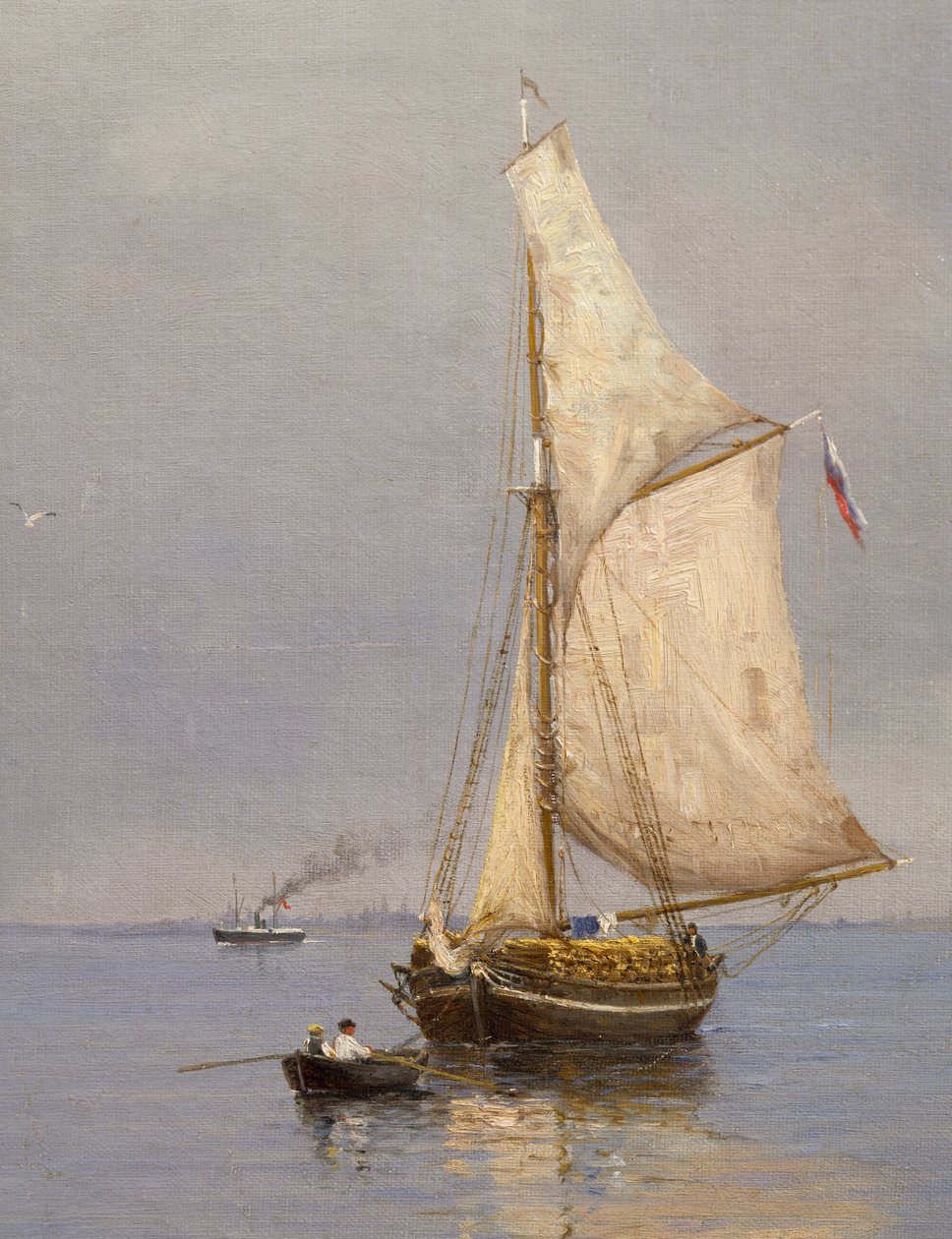 离港的夏日 作者 Oscar Kleineh (1846-1919)，芬兰 作者 奥斯卡·克莱内（Oscar Kleineh）