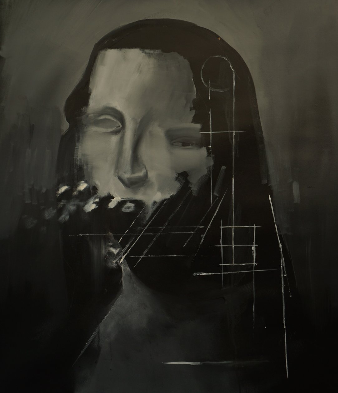 乔孔达》，2023 年（布面丙烯和油画） 作者 