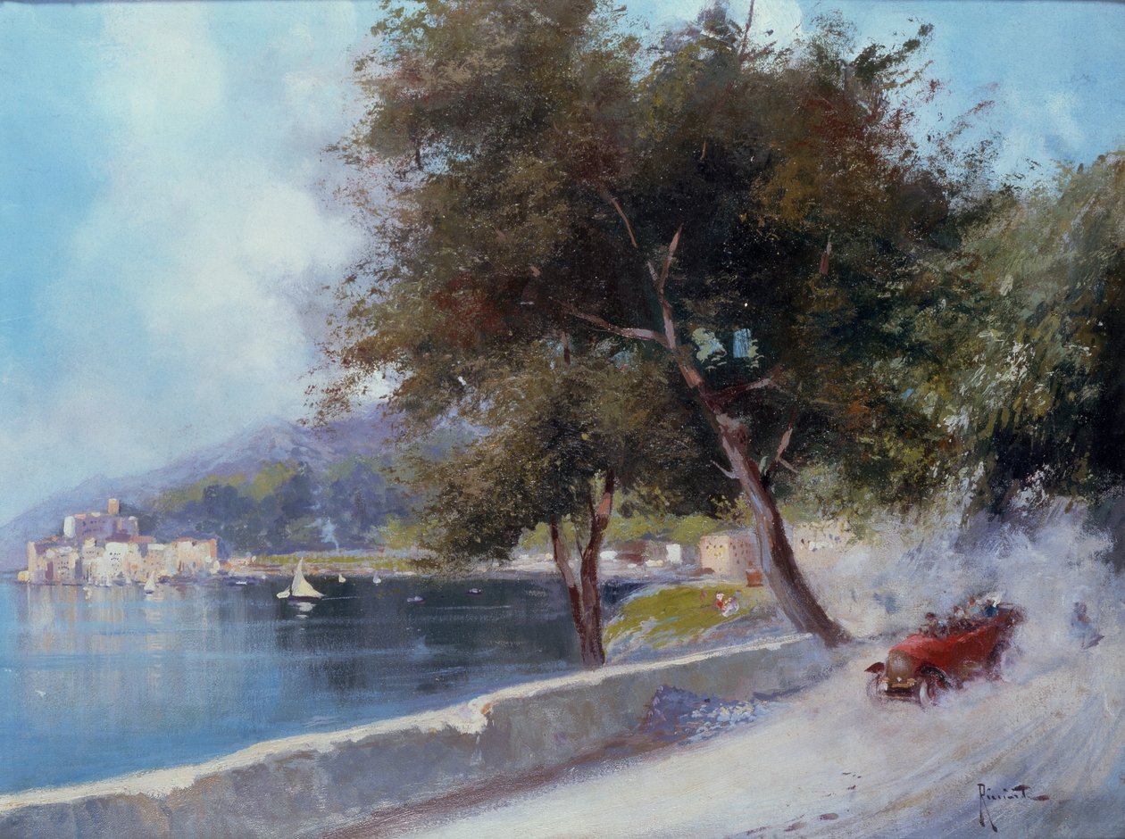 湖上赛马（布面油画） 作者 奥斯卡·里恰尔迪（Oscar Ricciardi）