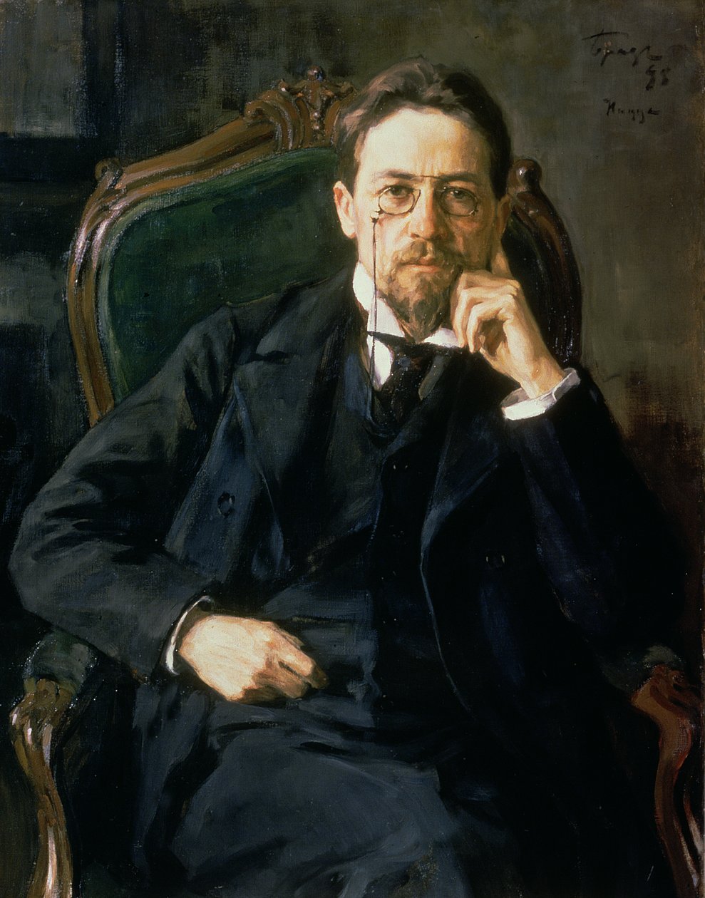 安东·帕夫洛维奇·契诃夫的肖像，1898年 作者 Osip Emmanuilovich Braz