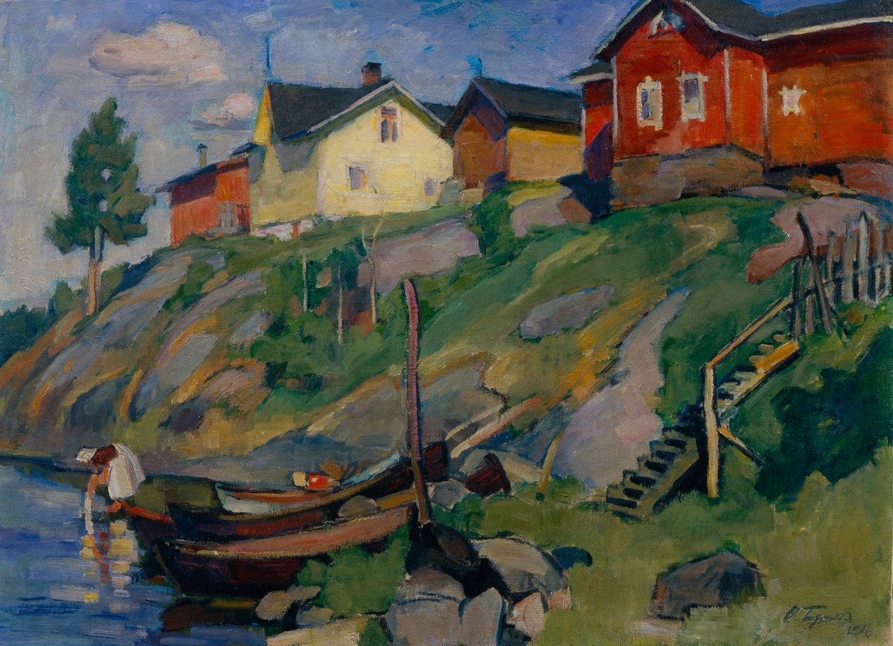 芬兰的一个乡村，1915年 作者 Osip Emmanuilovich Braz