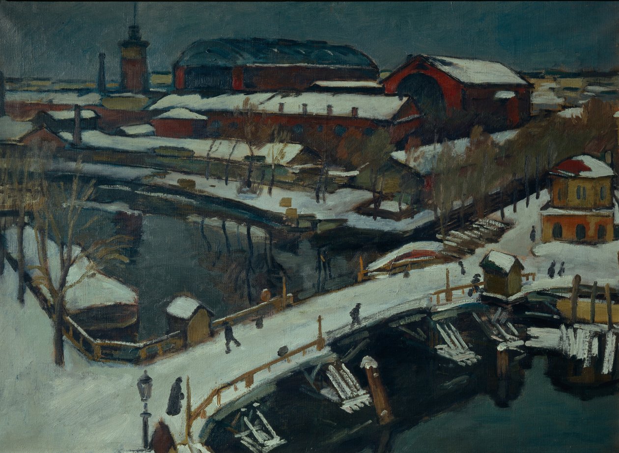 冬季景观。彼得格勒，1920年 作者 Osip Emmanuilovich Braz