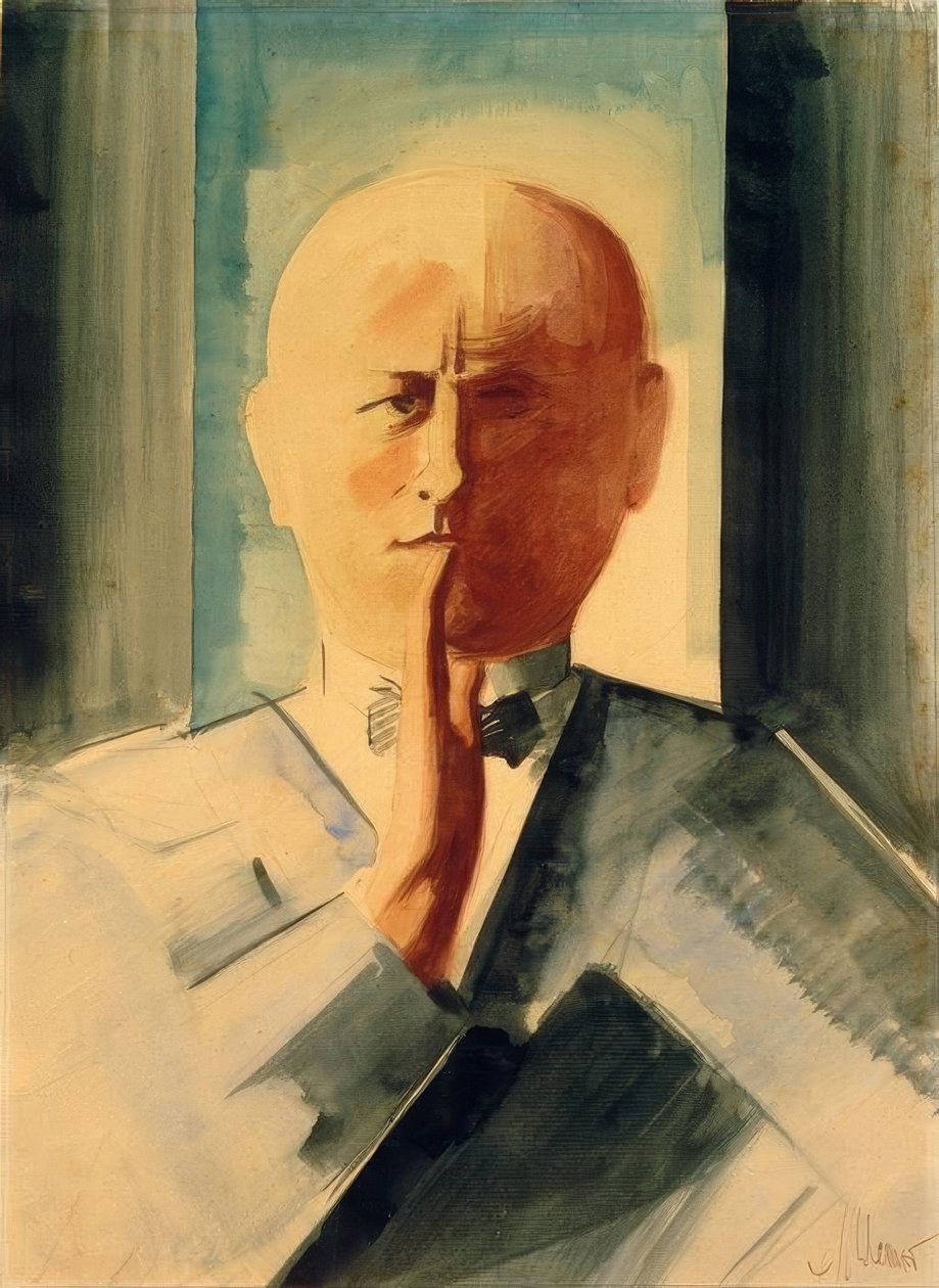 举手的自画像 作者 奥斯卡·施勒默（Oskar Schlemmer）